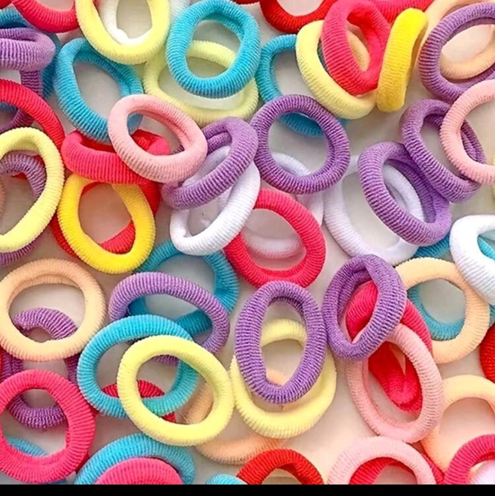 500pcs Mixed Colors Children's Adorable Elastic Hair Bands